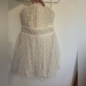 Lulus white polka dot bubble mini dress